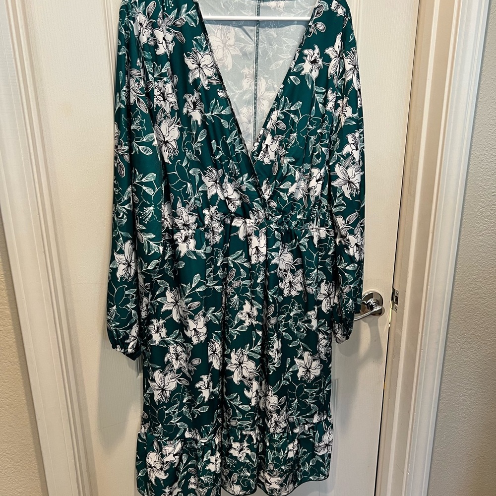 Teal Wrap Style Dress